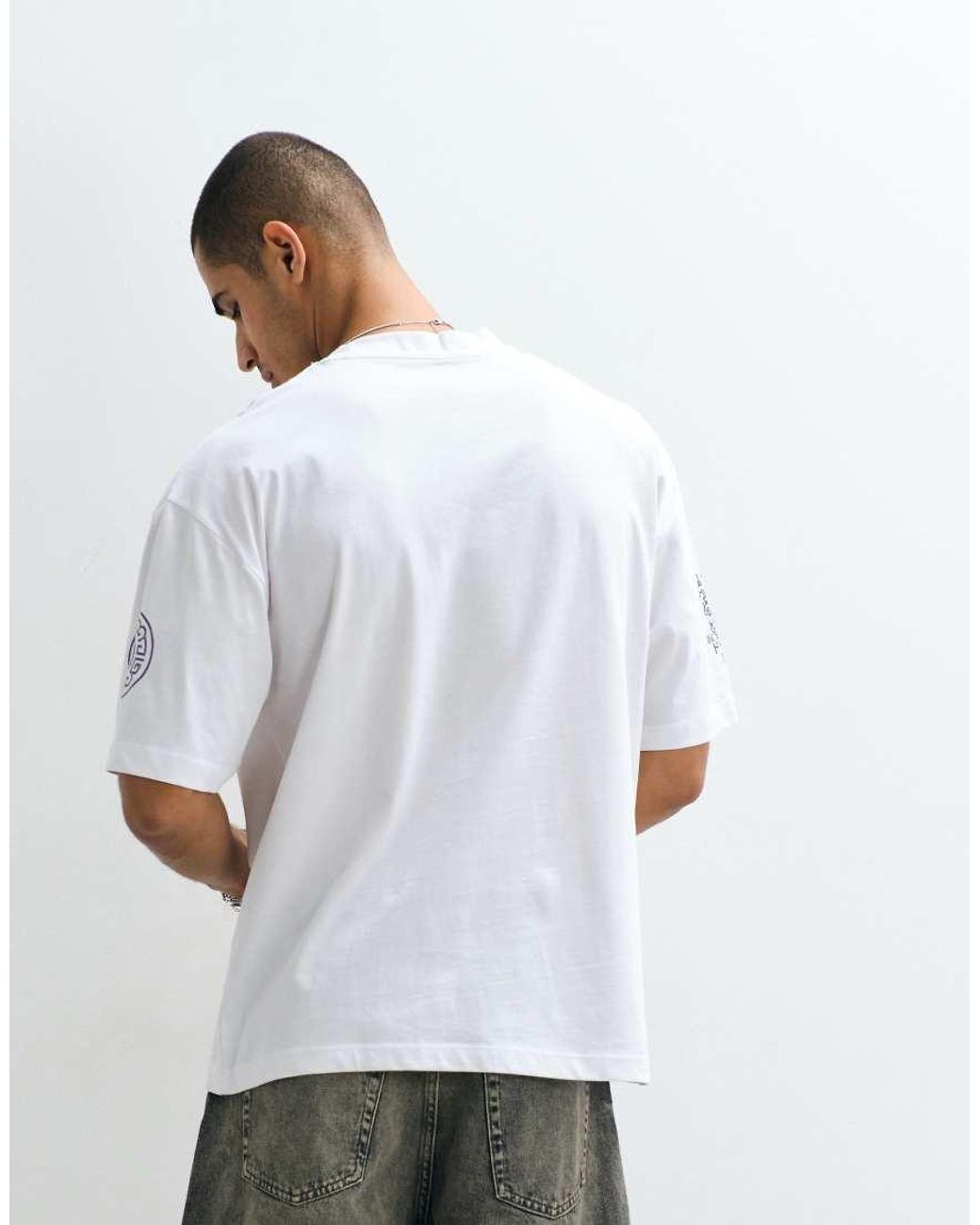 ASOS White Oversized T-shirt With Dragon Graphic for men