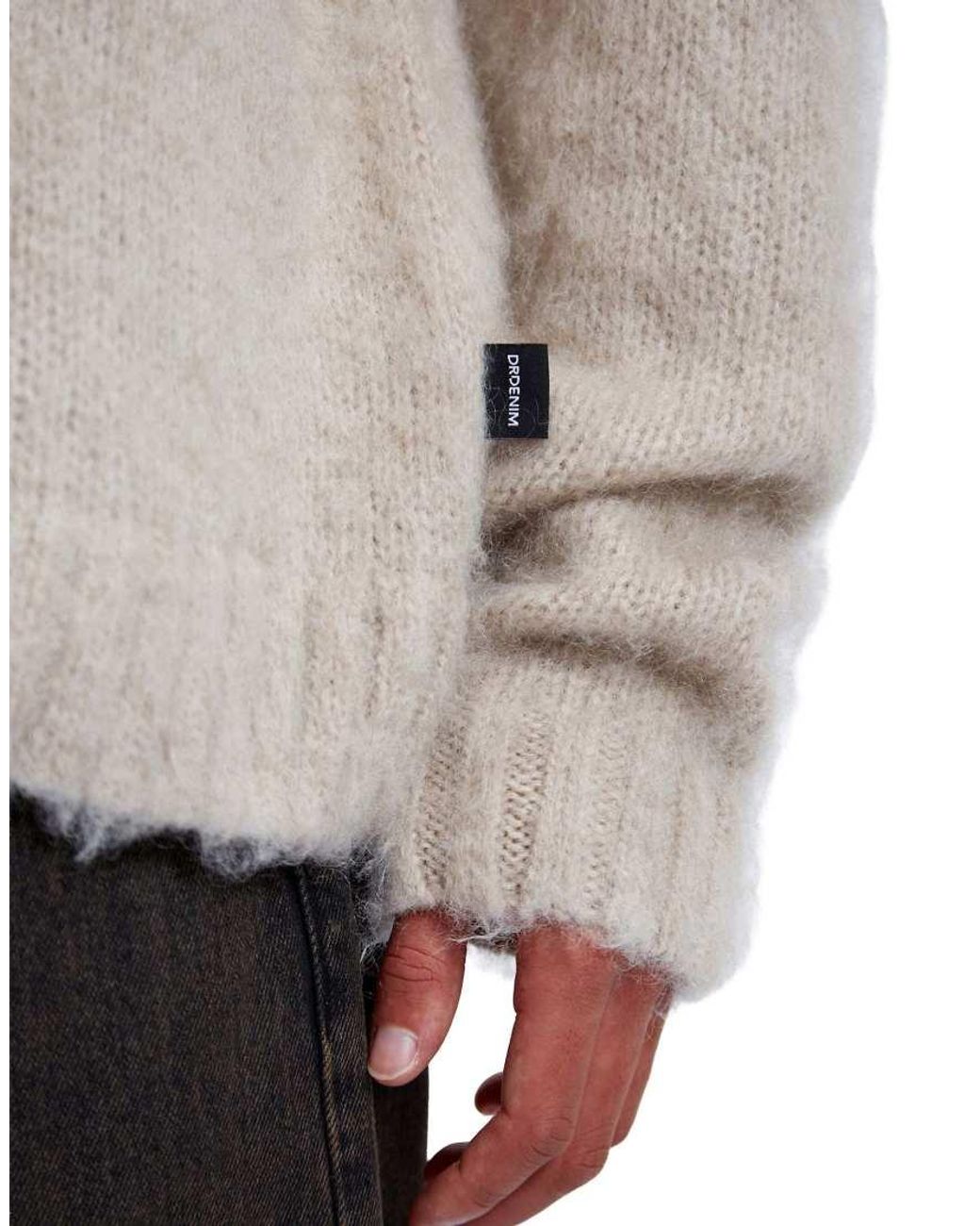 Dr. Denim White Mic Brushed Knit Jumper