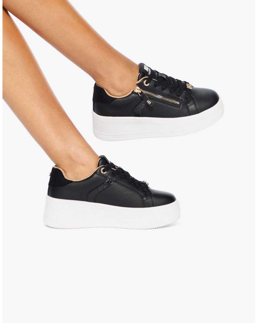 KG by Kurt Geiger Black Lottie Lace Up Trainers