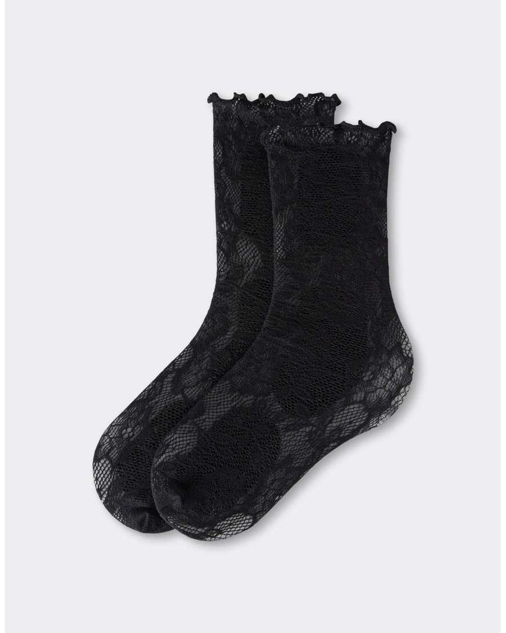Calzedonia Black Floral Socks Without Elastic
