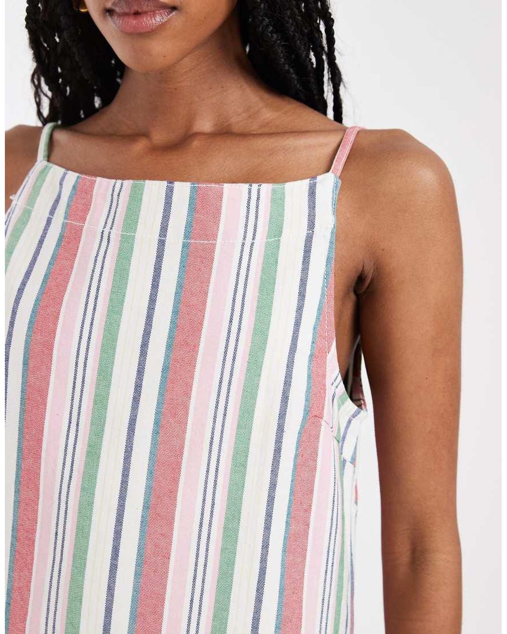 Pieces White Square Neck Denim Mini Dress