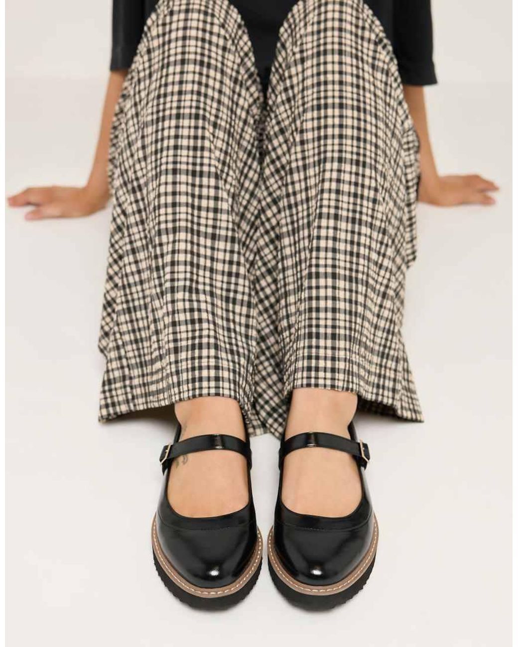 Yours Clothing Black Wide Fit Faux Leather Mary Janes