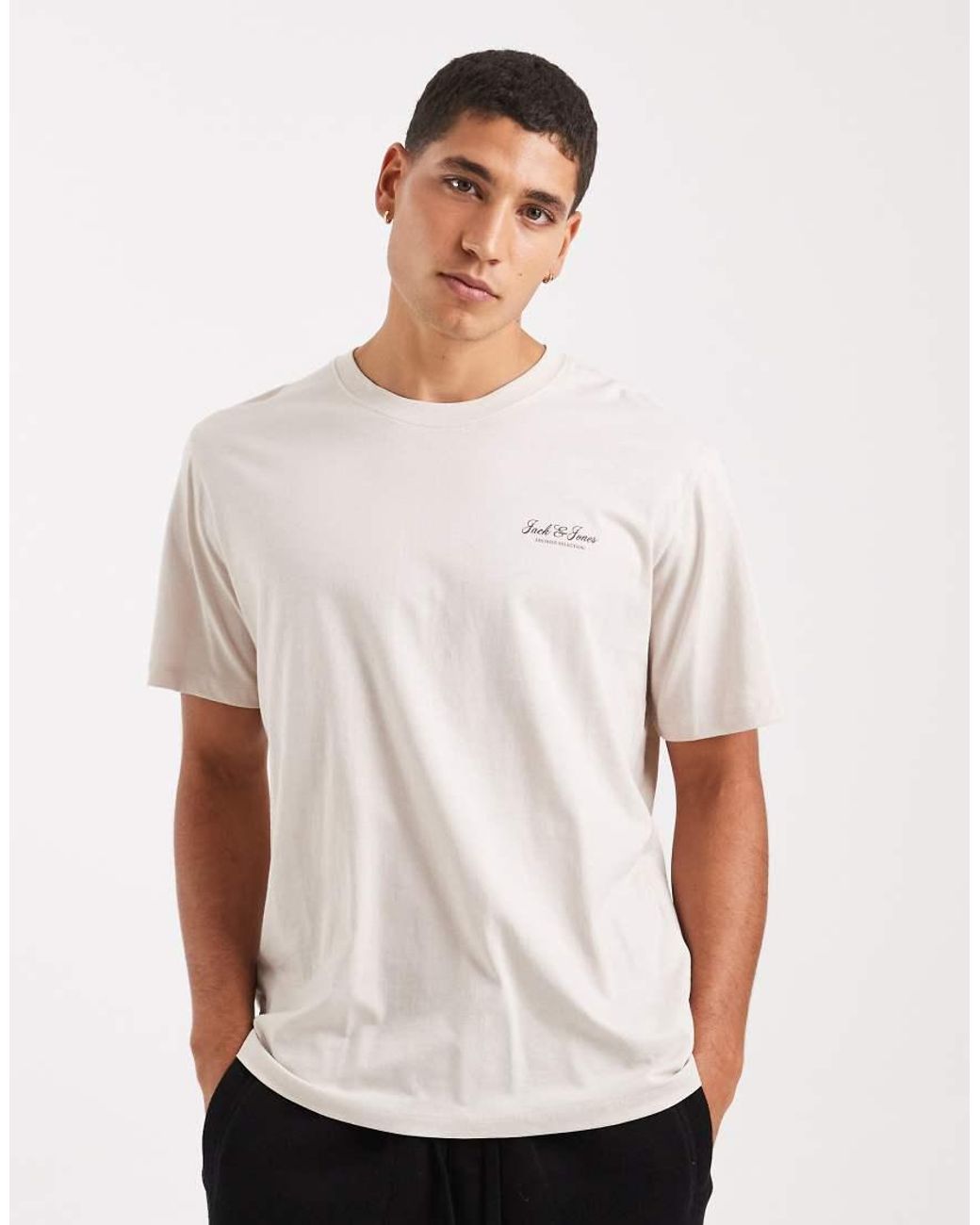 Jack & Jones White T-shirt With Script Logo for men