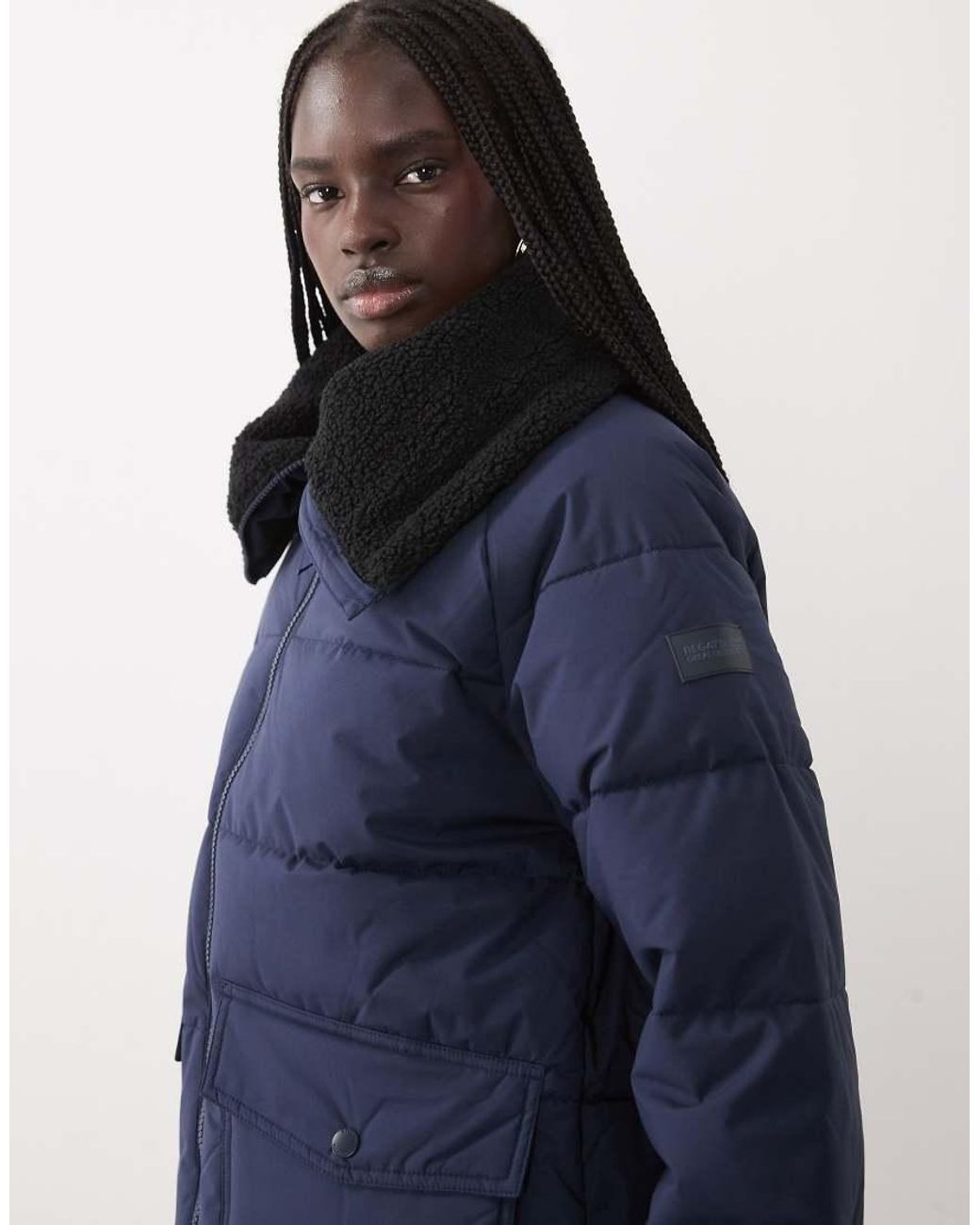 Regatta Blue Fleece‑Lined Kayana Quilted Jacket