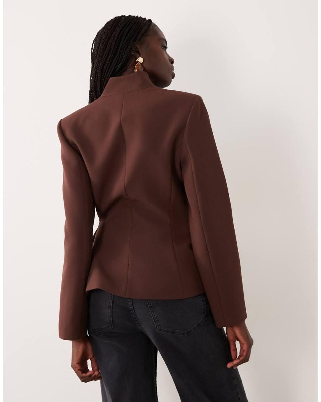 Miss Selfridge Brown Structured Blazer