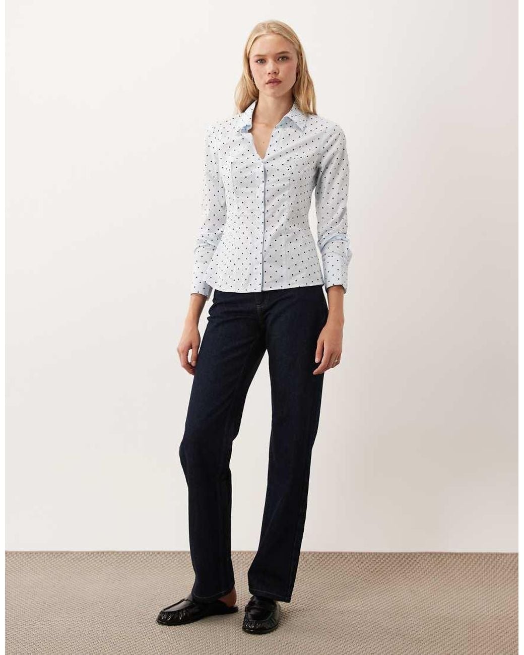 Miss Selfridge White Poplin Fitted Shirt