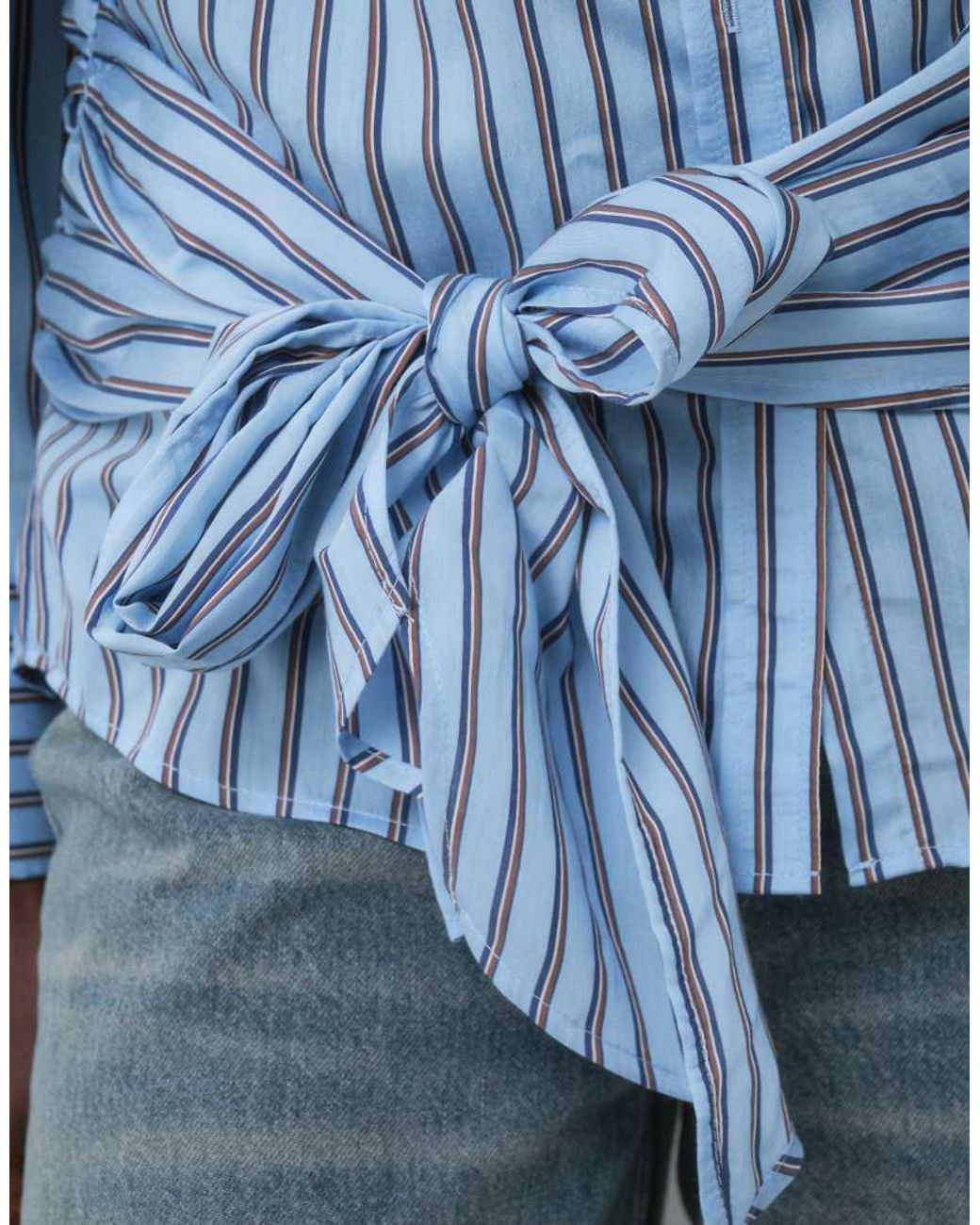 ASOS Blue Tie Waist Shirt