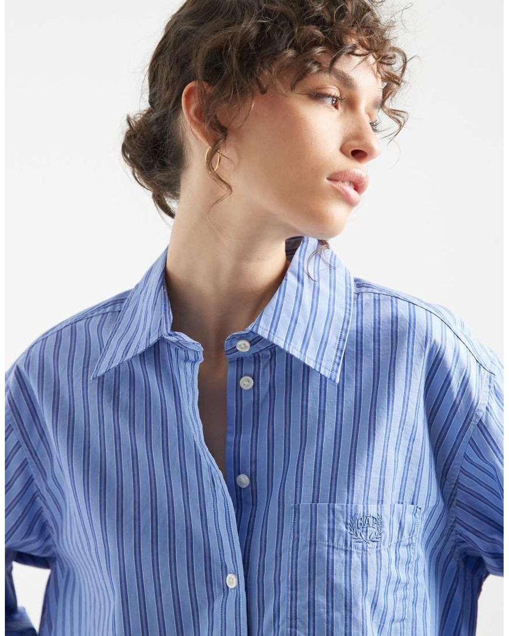 Gap Blue Relaxed Fit Poplin Shirt