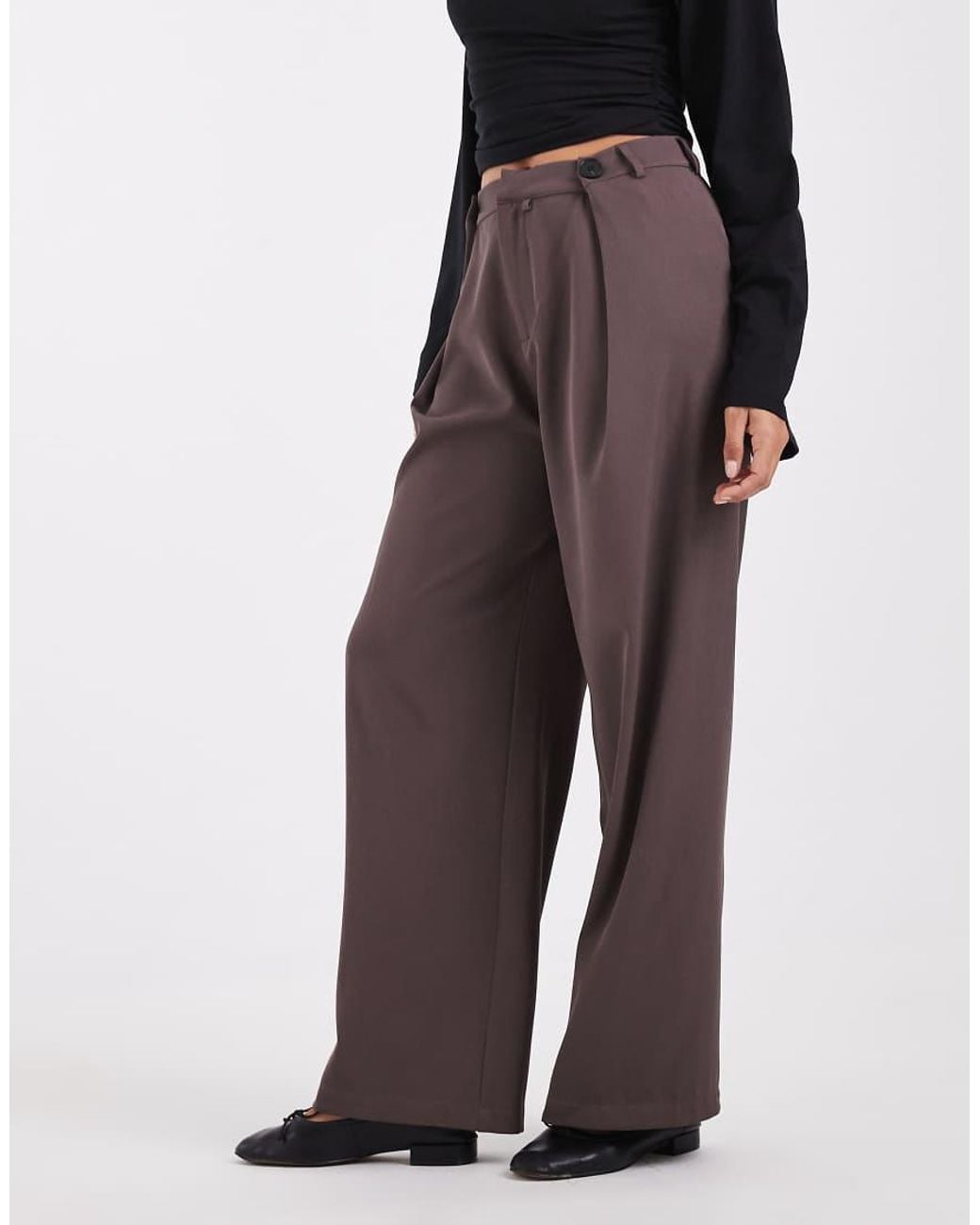 BRONZE SNAKE Black Low Rise Tailored Trousers With Button Waist