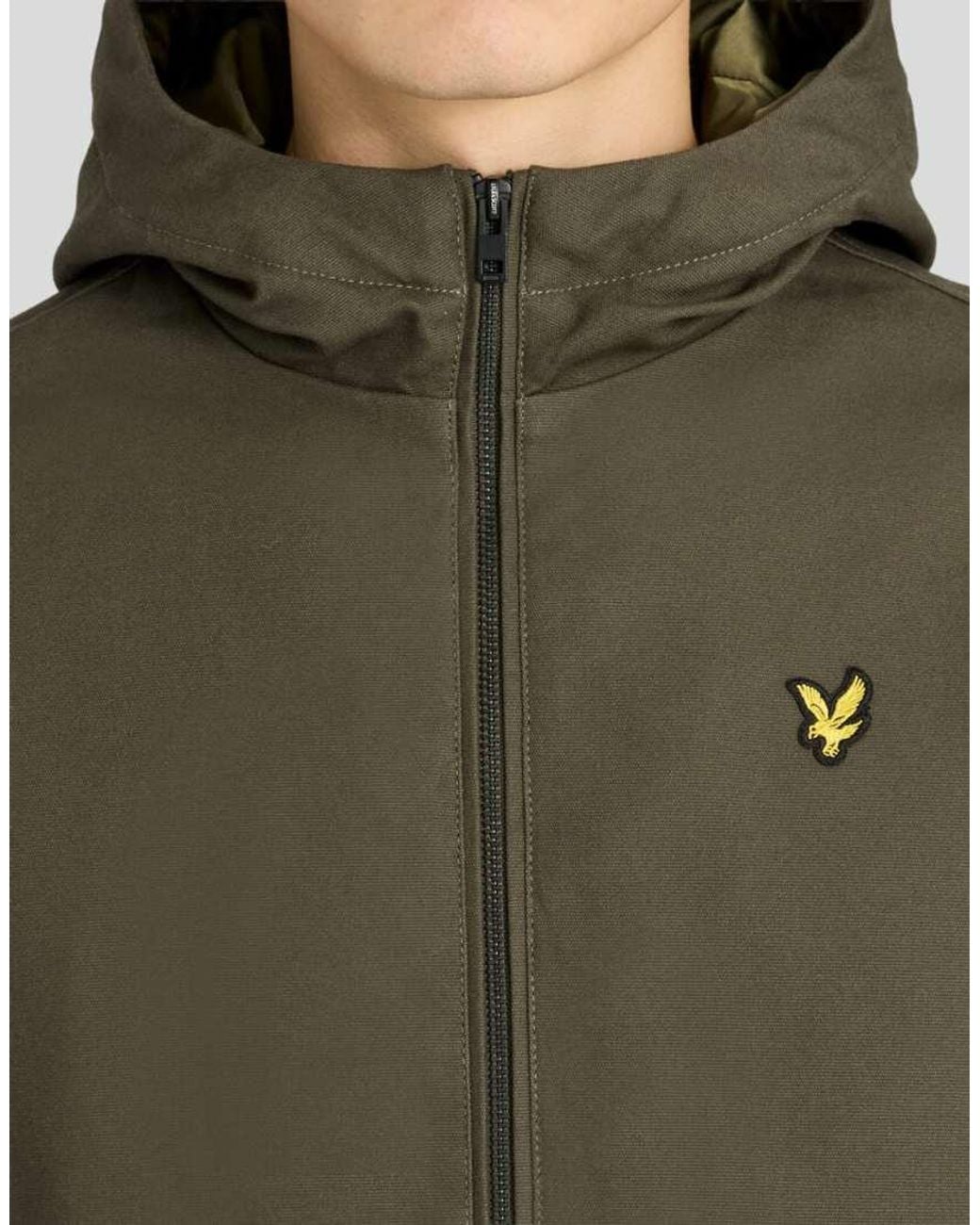 Lyle & Scott Green Mid Jackets Wadded Canvas Zip Through Jacket for men