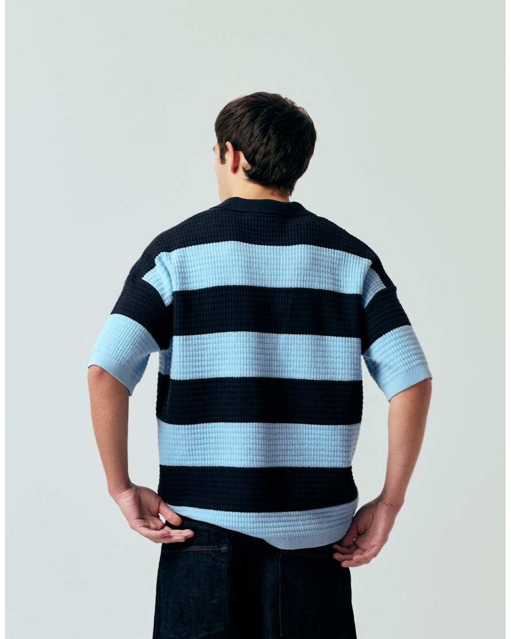 ASOS Multicolor Relaxed Knitted Notch Neck Polo for men