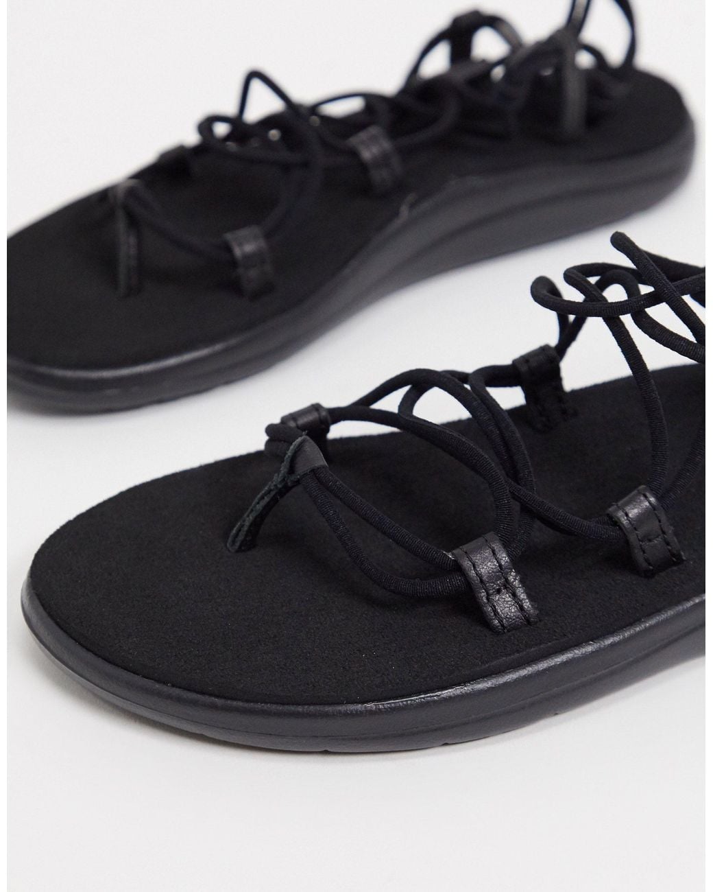 Teva Voya Infinity Lace Up Sandals In Black Lyst