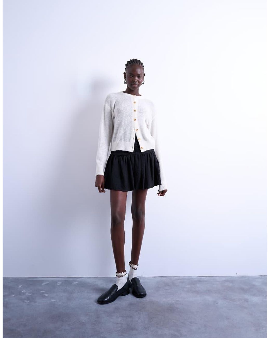 TOPSHOP White Drop Waist Mini Skirt