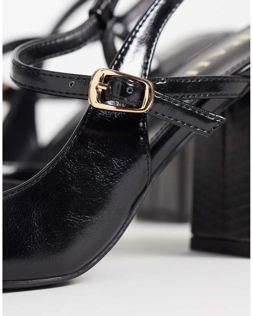Raid Metallic Merrill Block Heeled Slingback Shoes With Pointed Toe