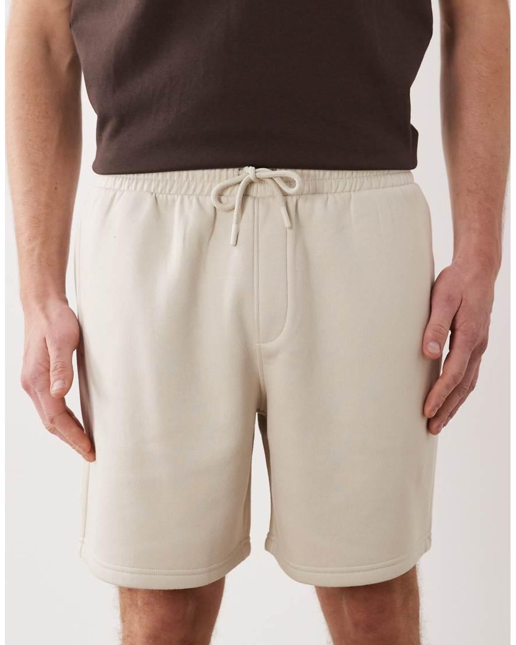ASOS Brown Essentials Oversized Mid Length Jersey Shorts for men