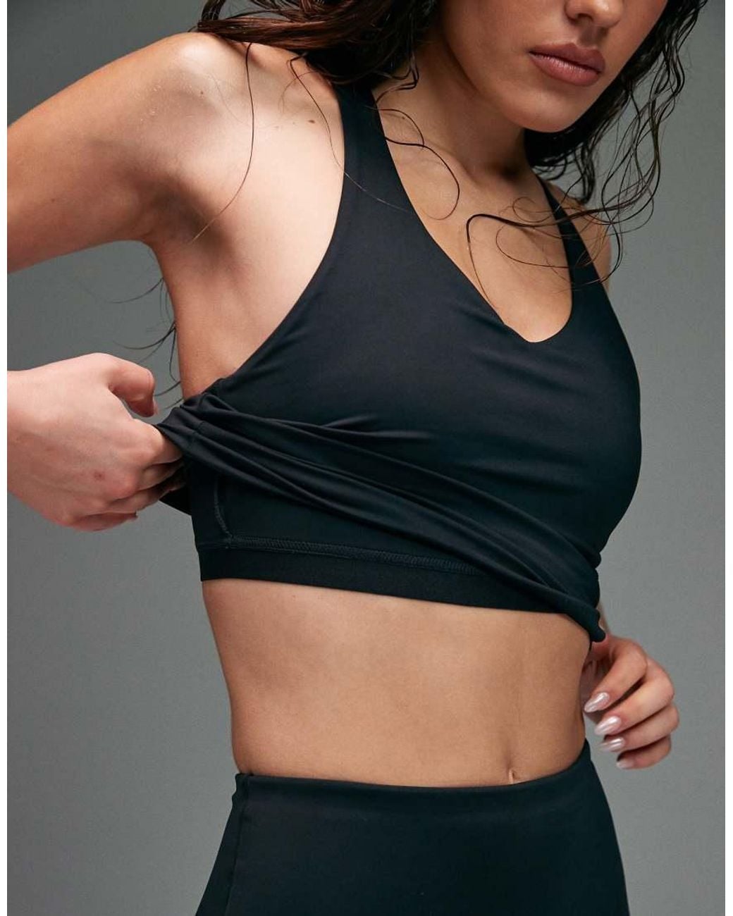 4505 Black Active Push Up Vest With Inner Bra