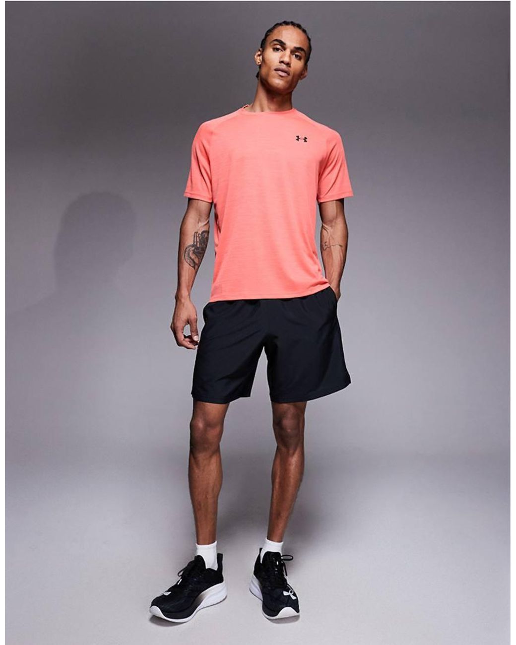 Under Armour Pink Tech Textu Short Sleeve T-shirt for men