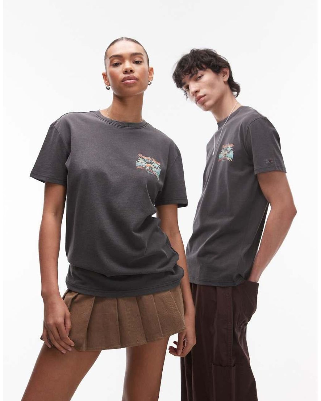 Tommy Hilfiger Black Unisex Tropical Backprint T-shirt