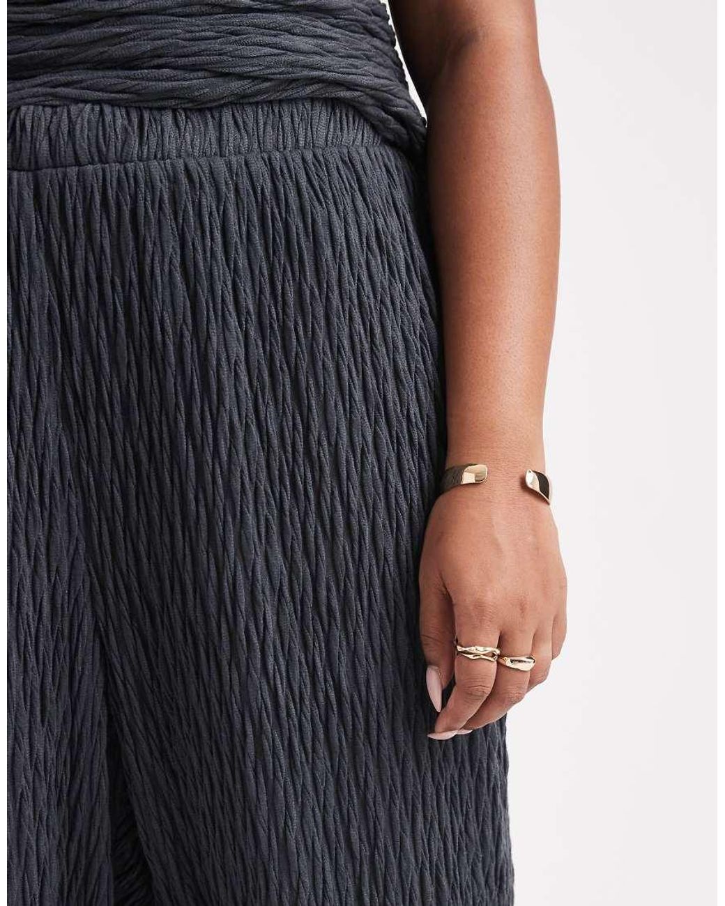 Vero Moda Blue Textured Jersey Wide Leg Trouser Co-ord