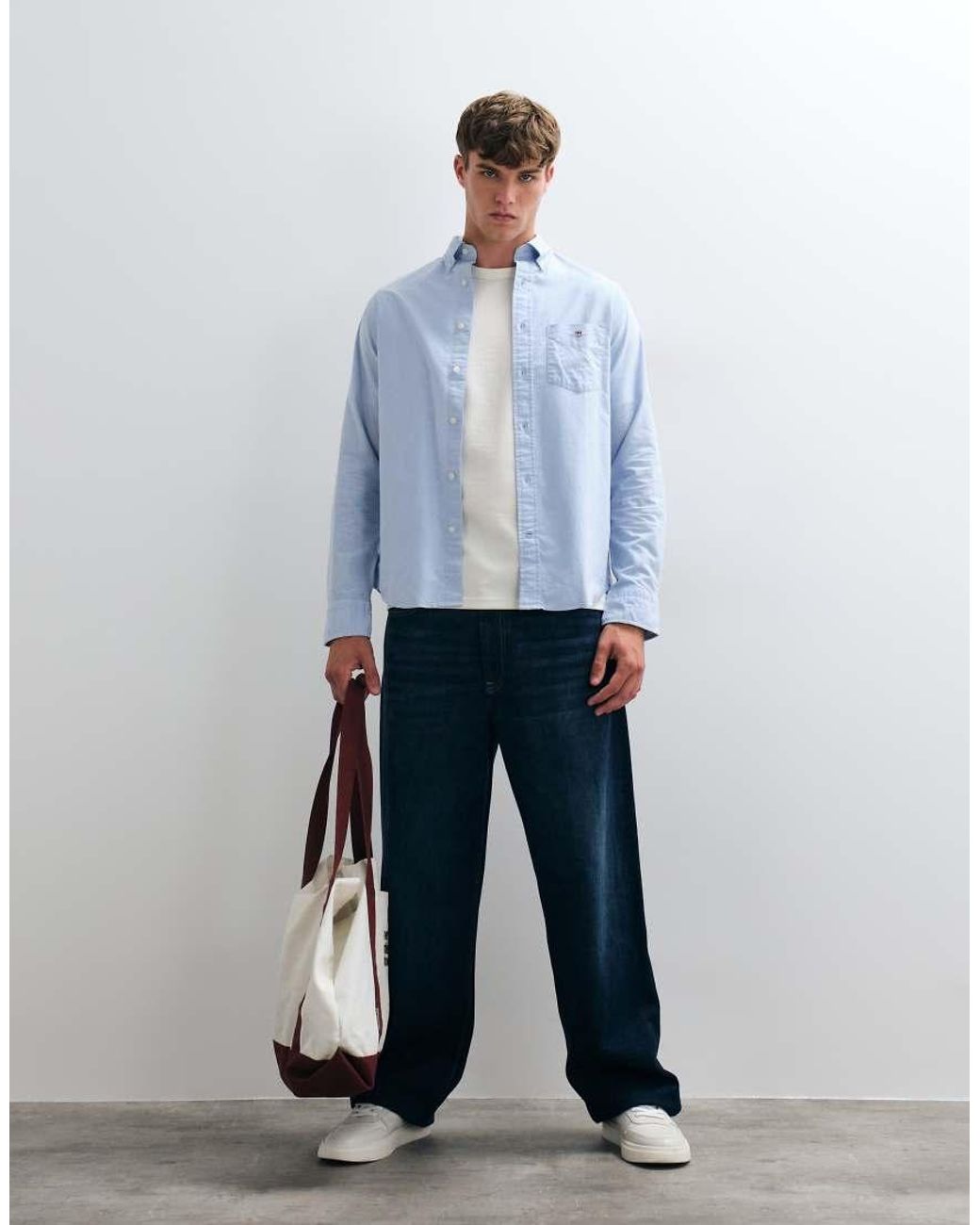 Gant Blue Regular Fit Classic Oxford Shirt for men