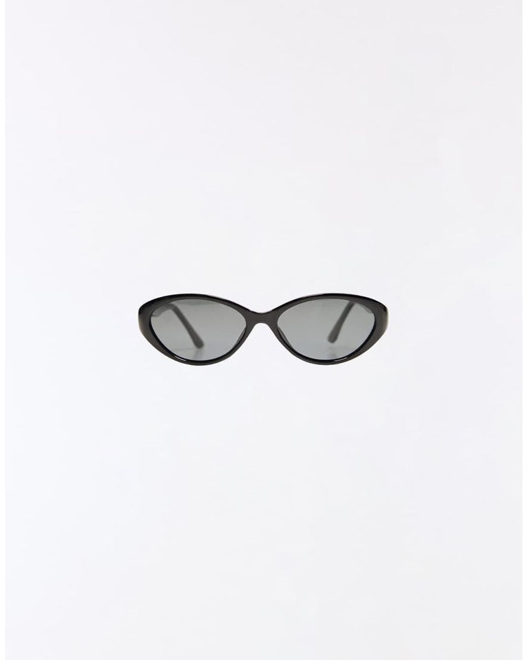 Bershka Black Polarised Oval Sunglasses for men
