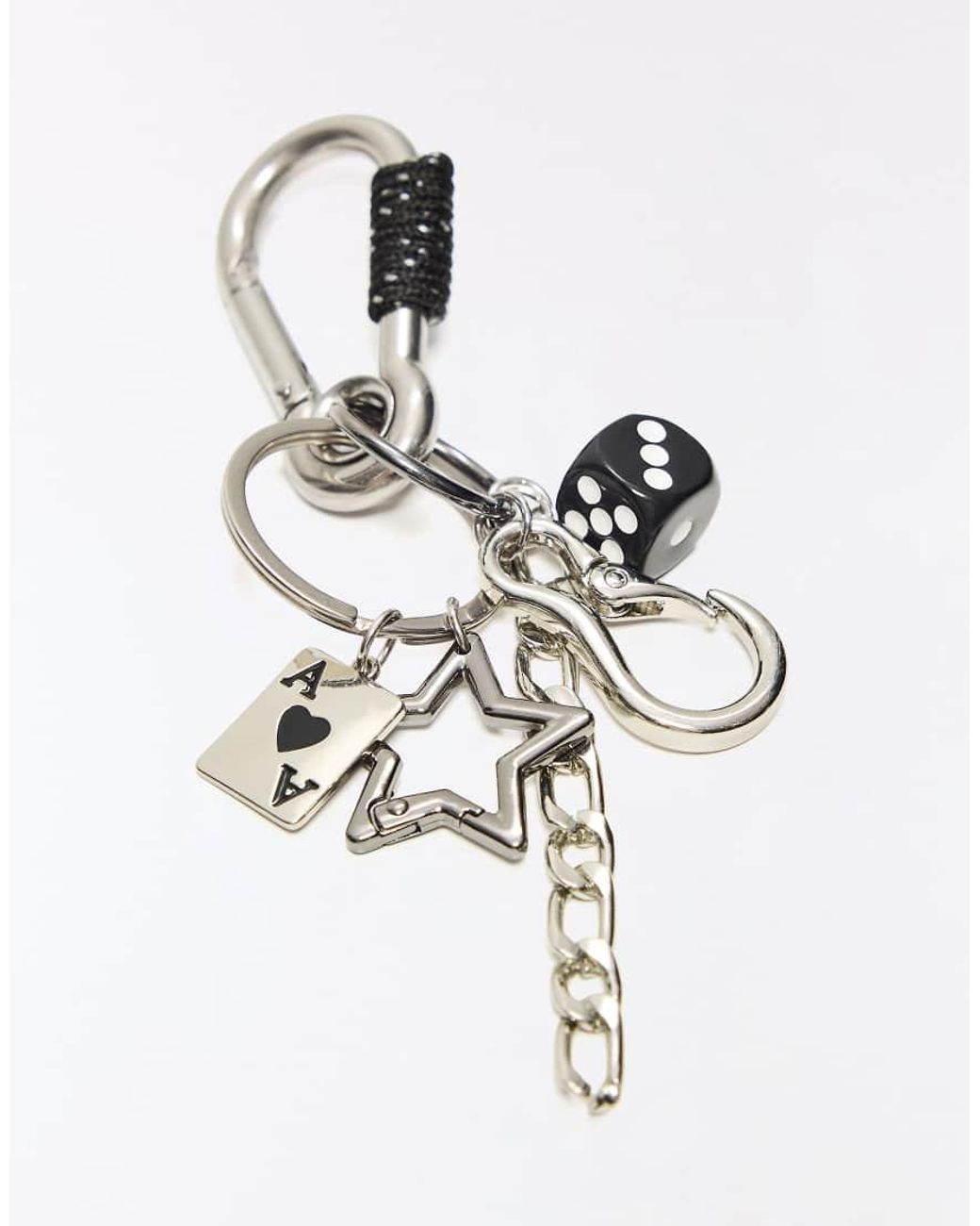 Bershka White Dice Keyring for men