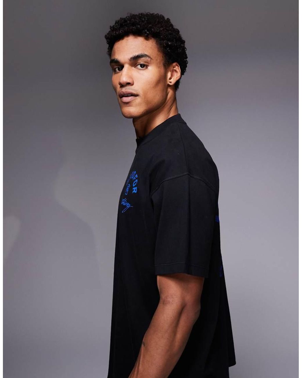 Good For Nothing Blue Oversized T-Shirt for men