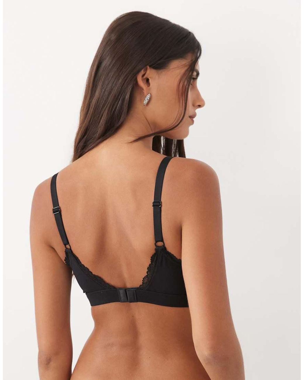 Calvin Klein Brown Cotton Lace Detail Triangle Bra 2pk