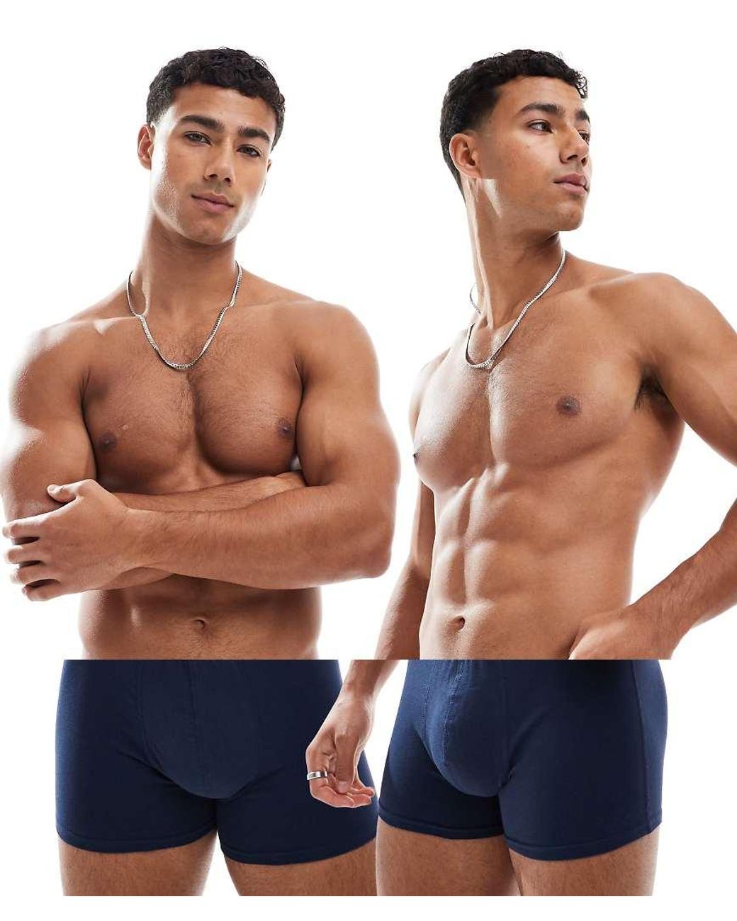 Jack & Jones Blue 2 Pack Contrast Trunks for men