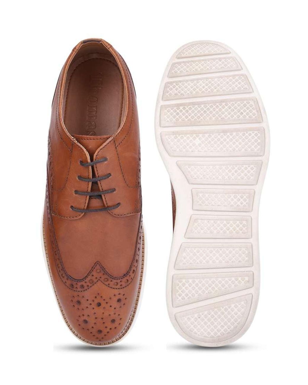 Thomas Crick Brown 'Harrington' Derby Brogue Casual Leather Lace Up Shoe for men