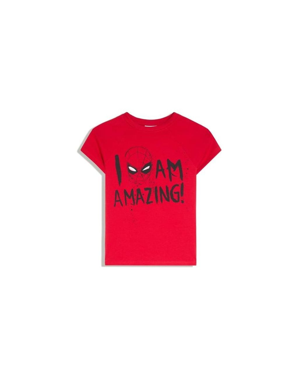 Bershka Red Short Sleeve Spider-man T-shirt