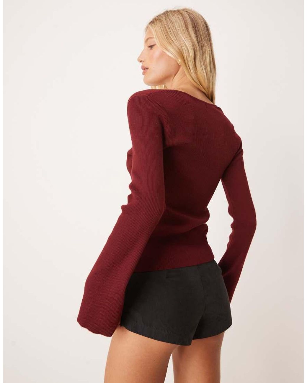 Pretty Lavish Red Fitted Knit Cardigan