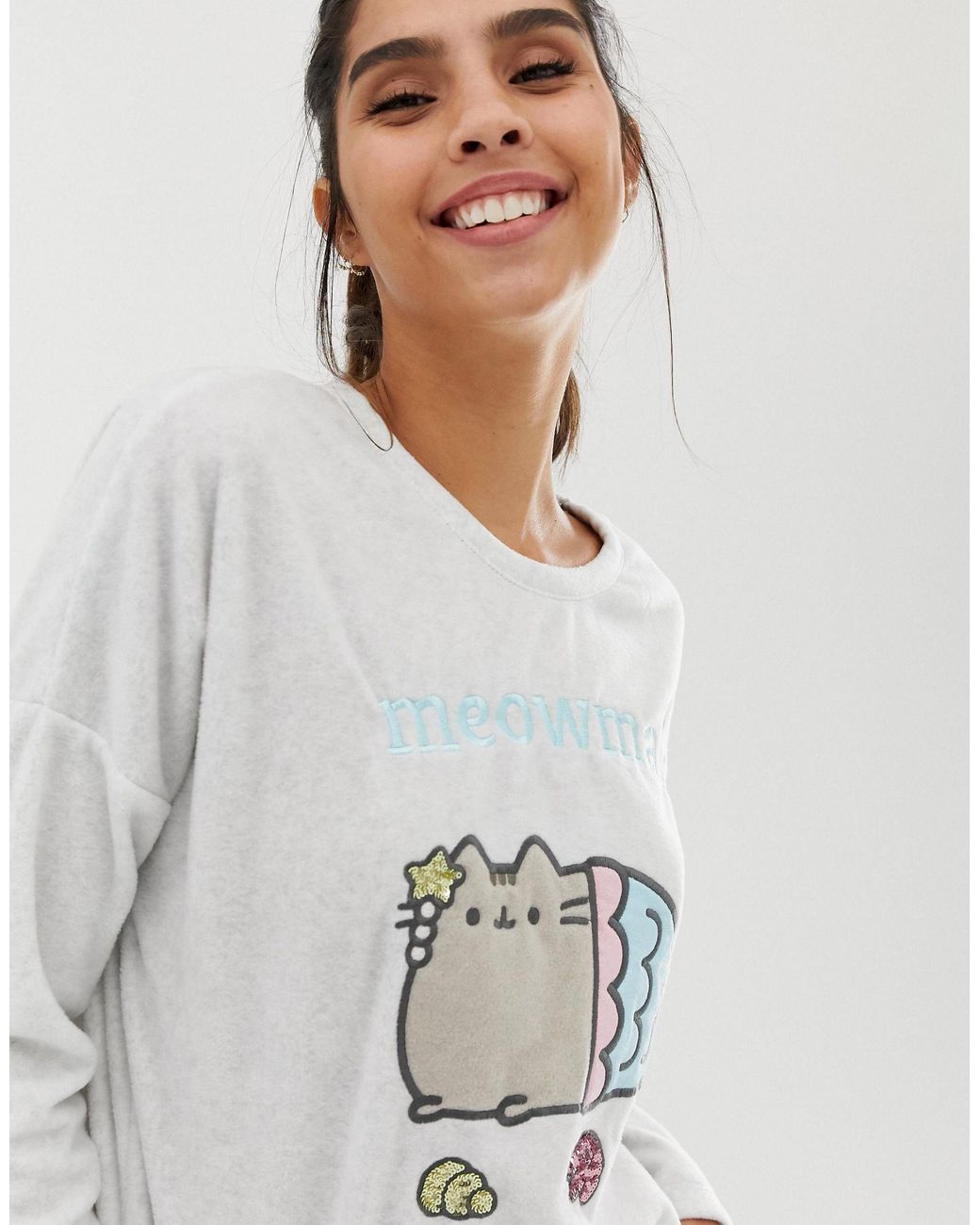 Women'secret Pusheen Cat Meowmaid Pyjama Set in Gray | Lyst