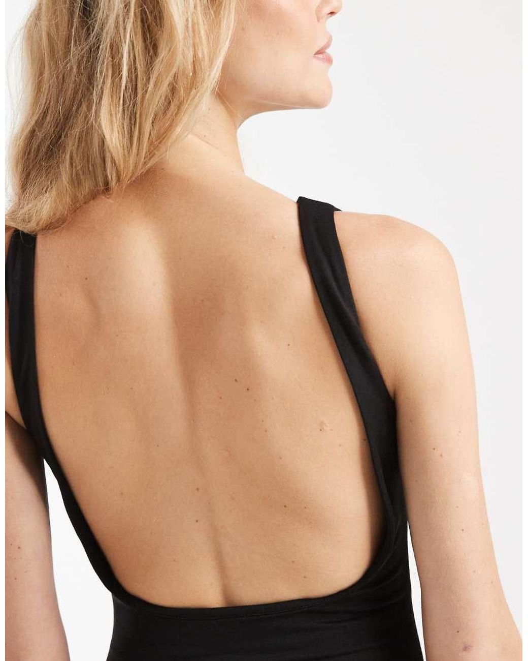 Miss Selfridge Black Sculpted Low Back Bodysuit