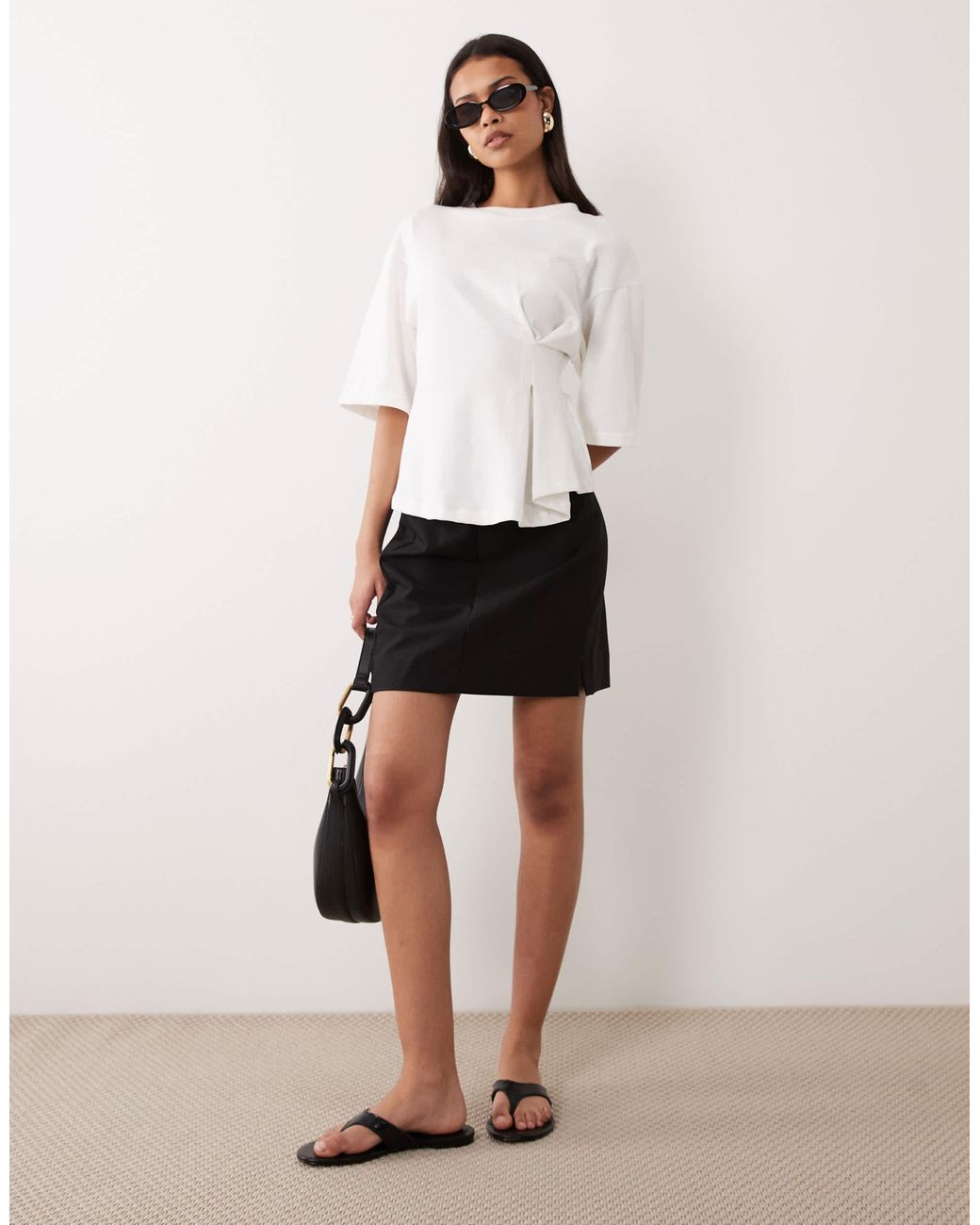 ASOS Black Tailored Mini Skirt With Split