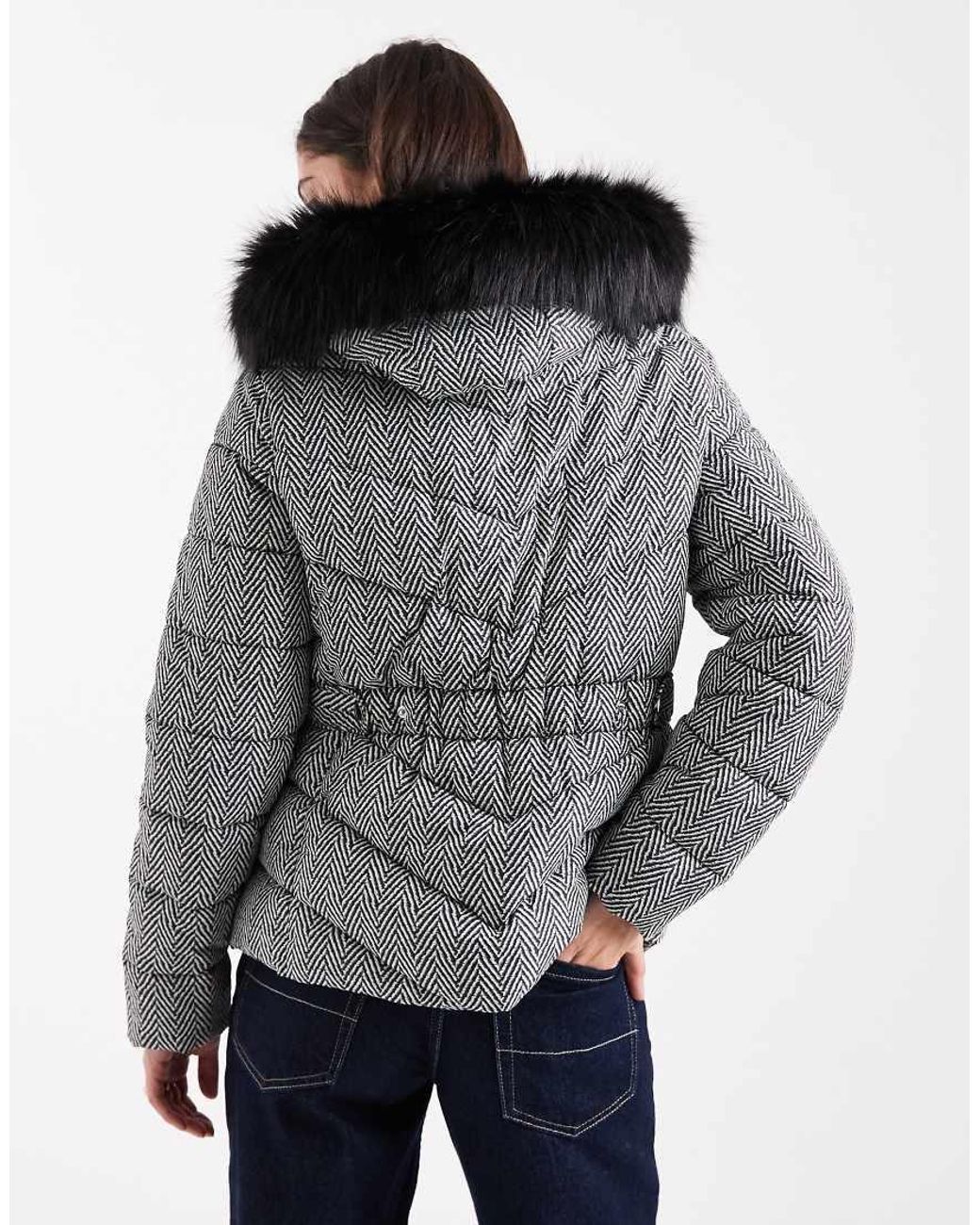 New Look Blue Printed Ski Puffer Jacket