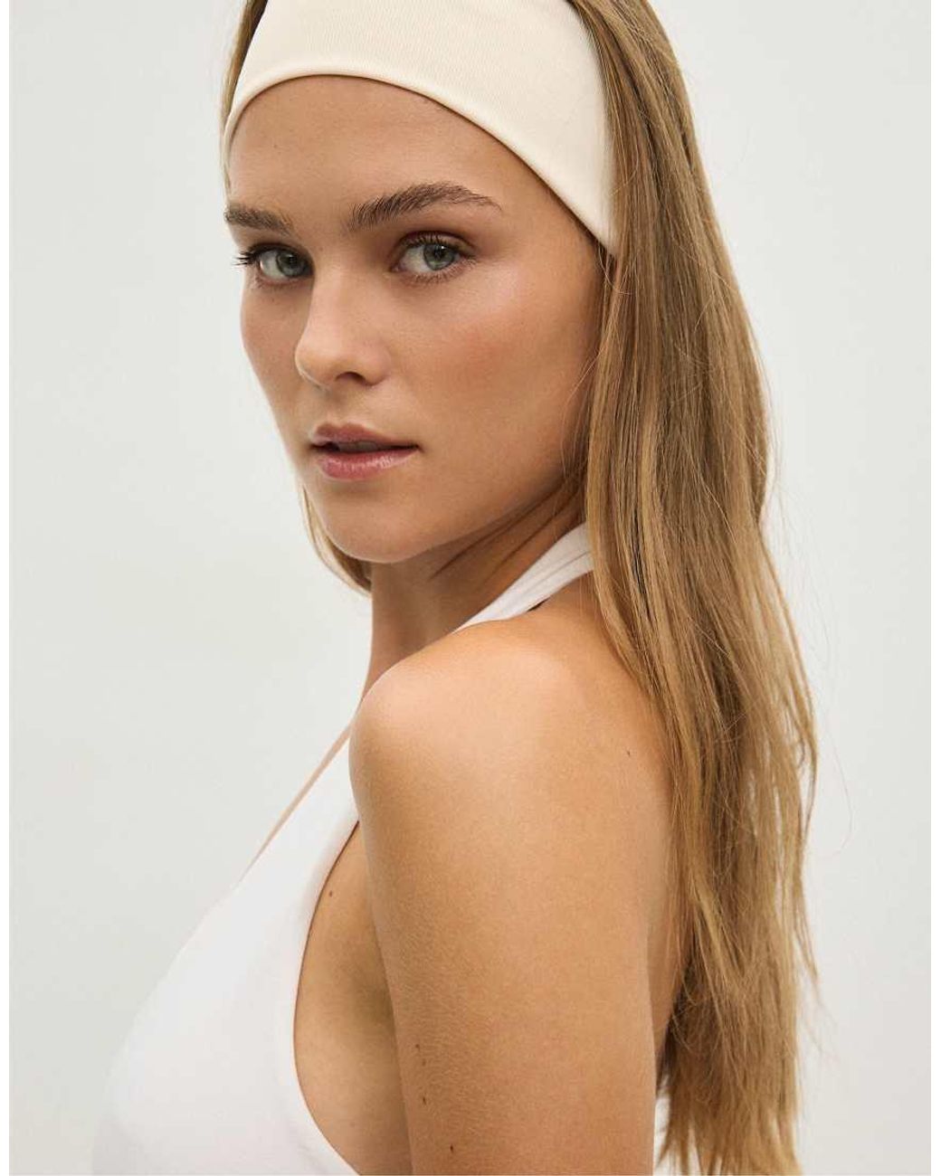 Stradivarius Natural Set Of 2 Floral Print Elasticated Hair Bands