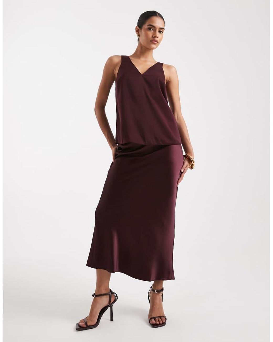 New Look Purple Satin Cami Top