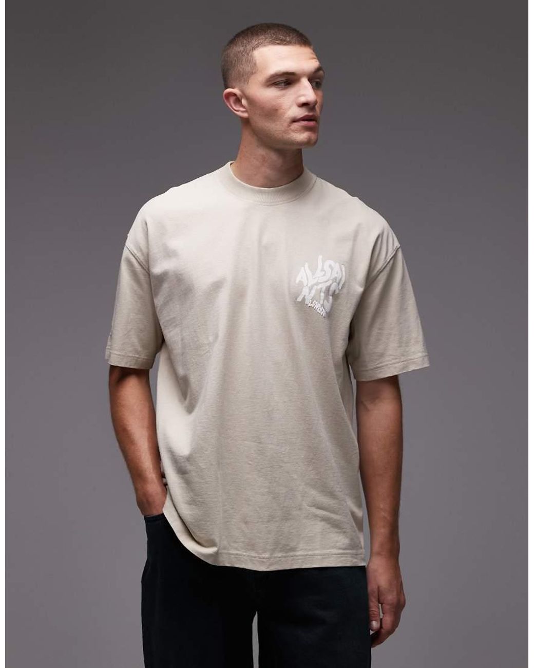 AllSaints Gray Orlando Crew T-shirt for men