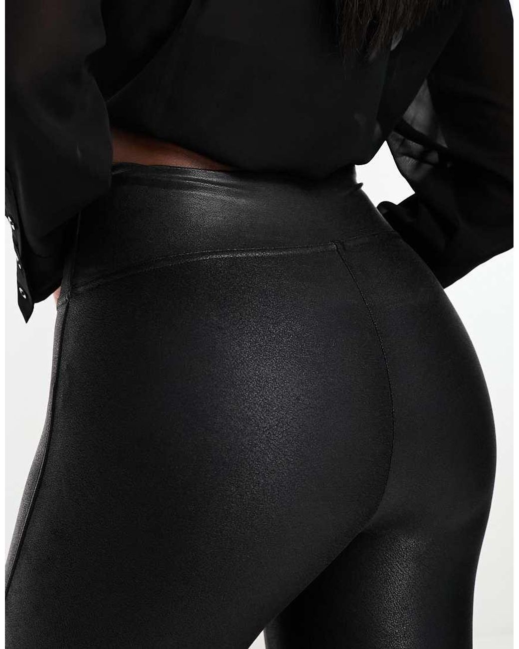 Spanx Black Faux Leather High Waist Sculpting Leggings