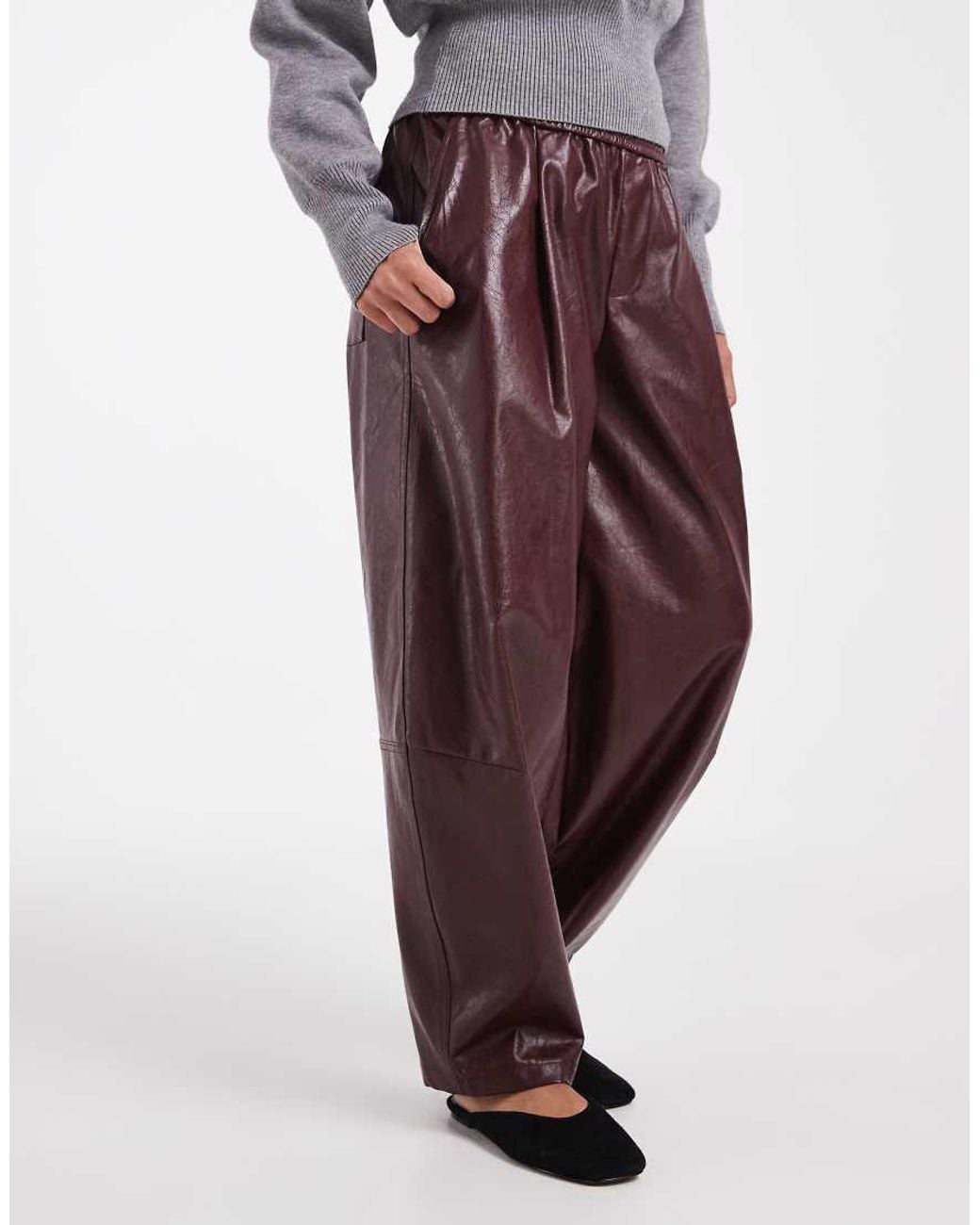 ASOS Tailored Faux Leather Tapered Pants