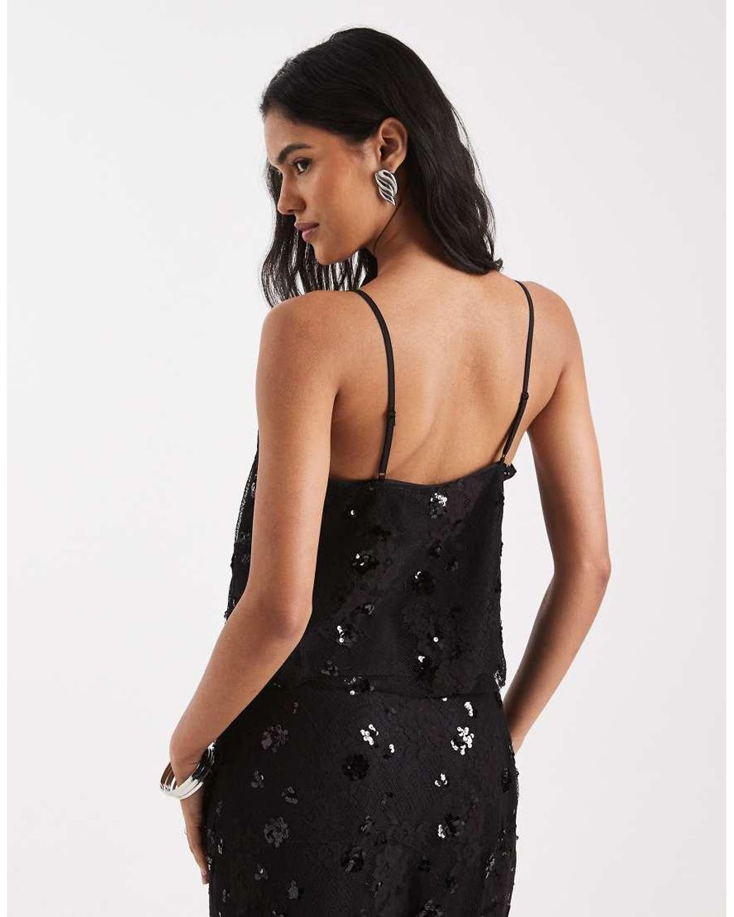 ONLY Black Sequin Detail Cami Co-Ord