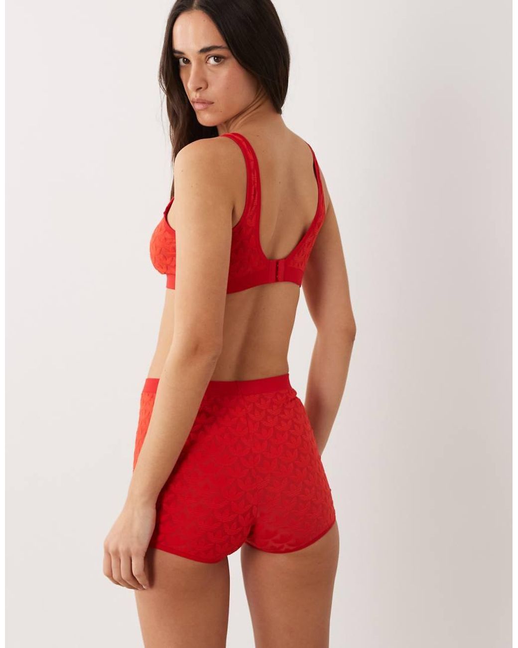 Adidas Red Originals Microterrot Monogram Jersey High Rise Shortie