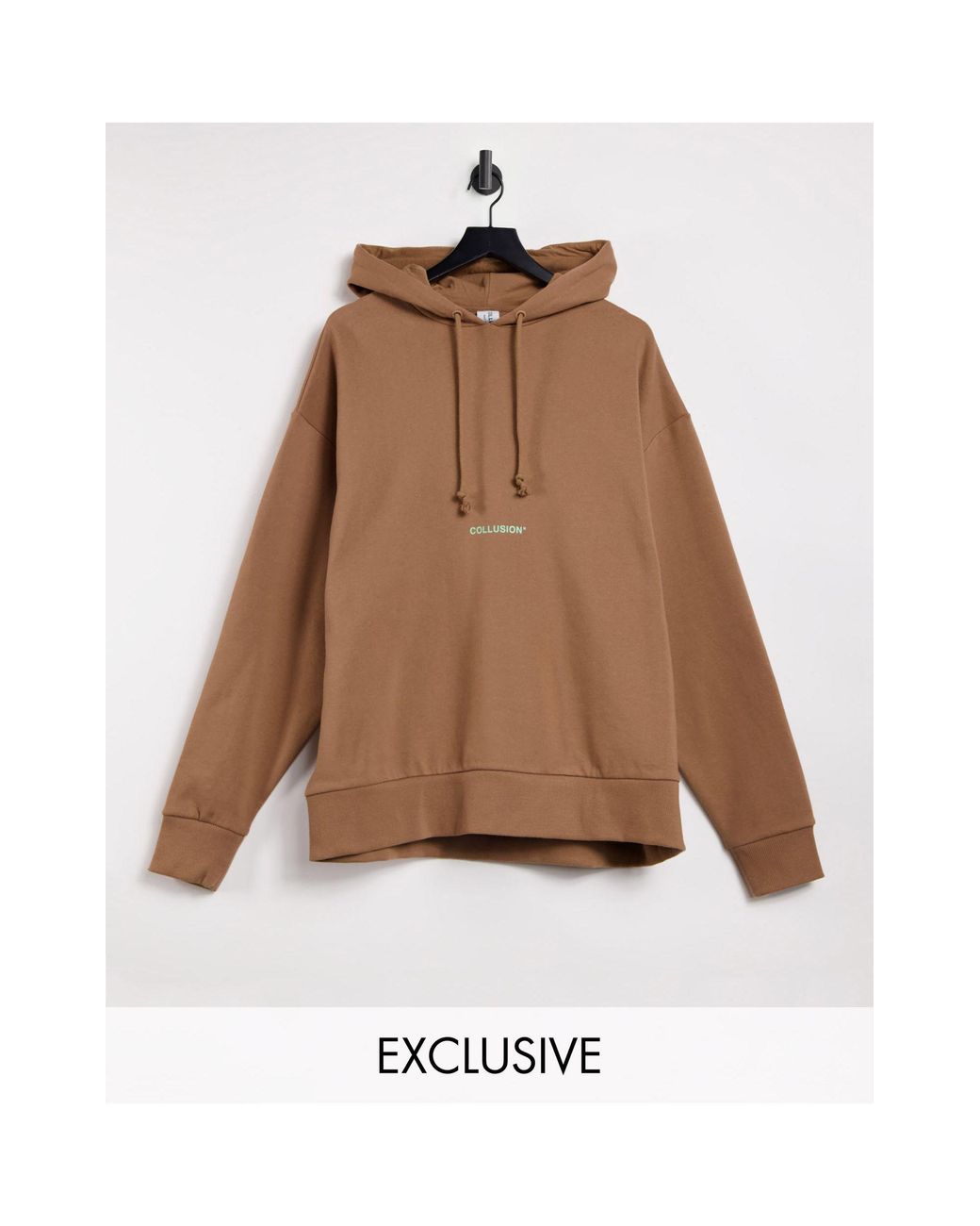asos collusion brown hoodie