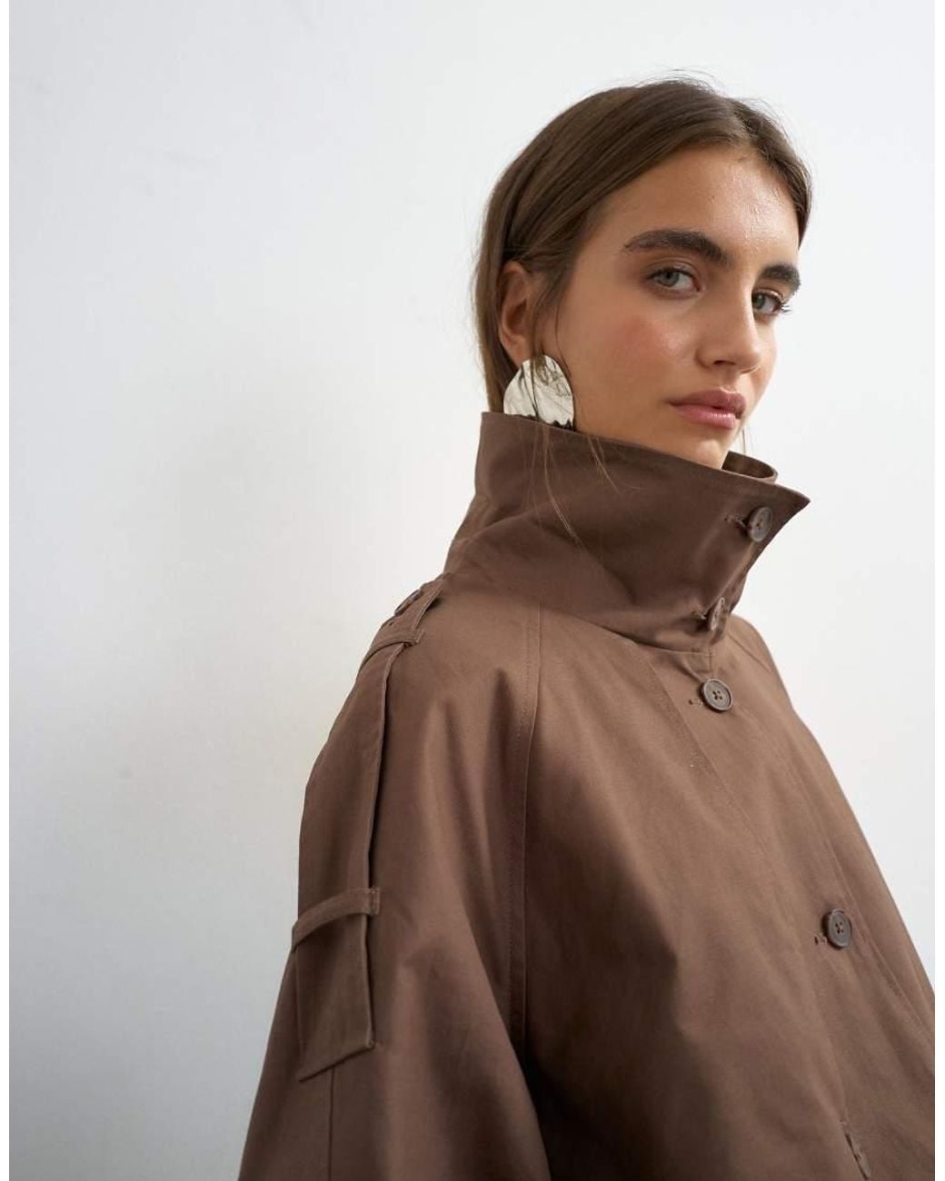TOPSHOP Brown Cropped Trench