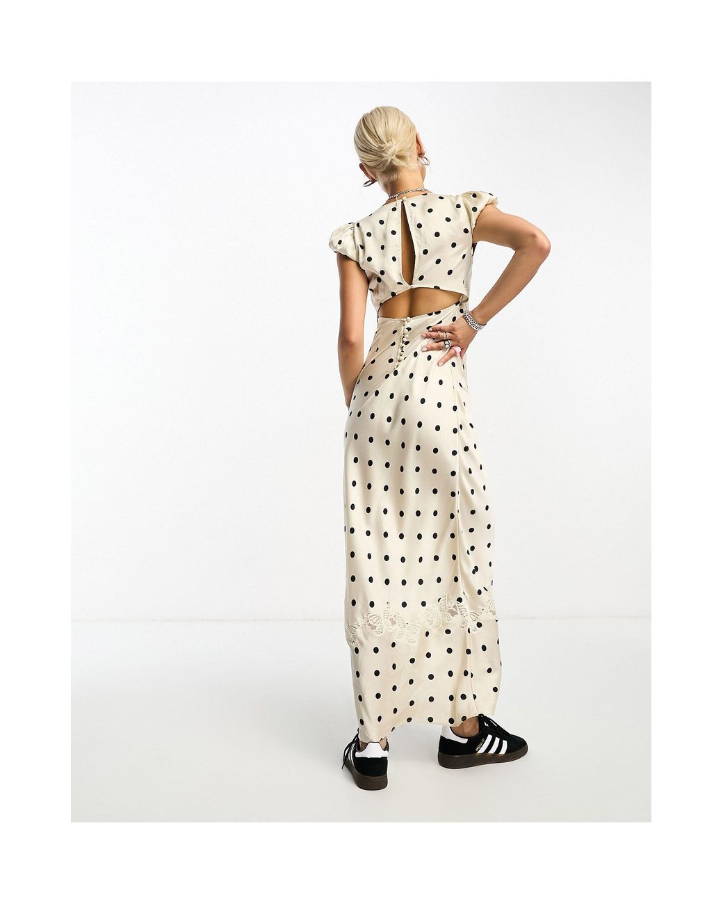 Free People Butterfly Lace Polka Dot Satin Maxi Dress in White | Lyst UK Free People Butterfly Lace Polka Dot Satin Maxi Dress in White | Lyst UK