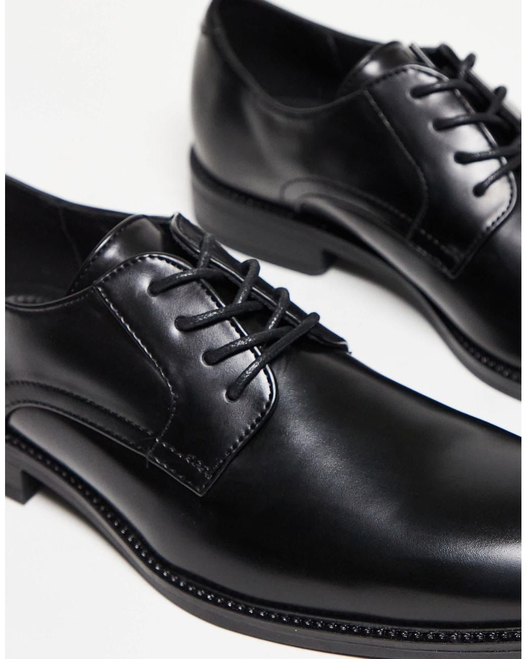 ASOS Black Smart Lace Up Derby Shoes for men