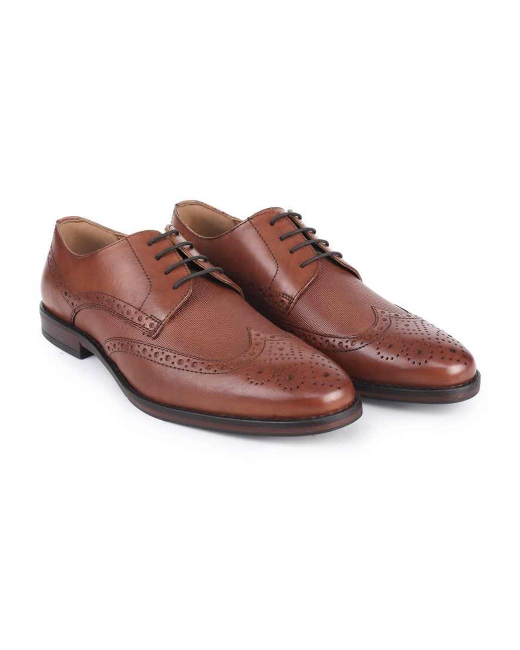 Thomas Crick Brown Archer Leather Lace-Up Brogue Derby Shoes for men