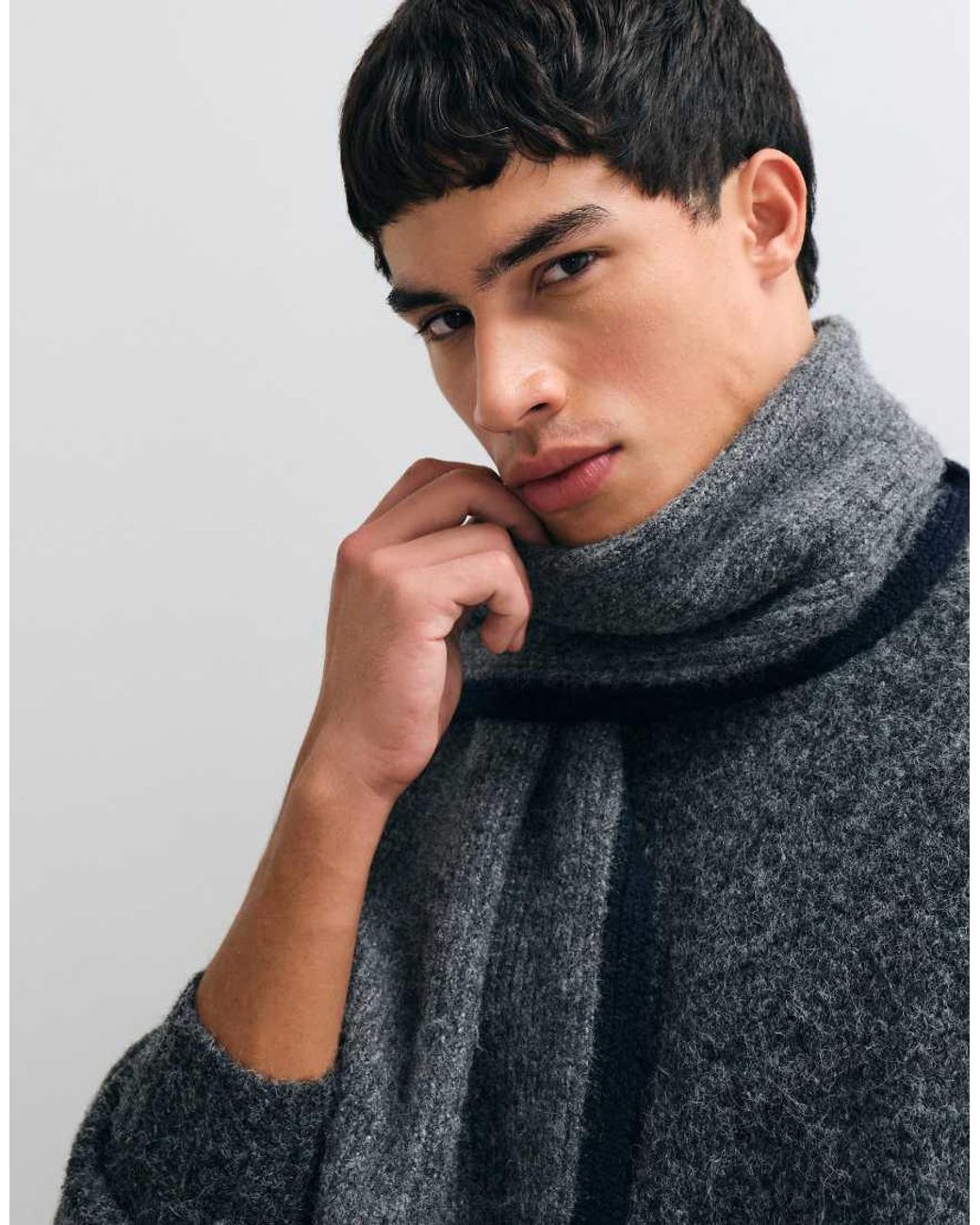 ASOS Blue Border Rib Scarf for men
