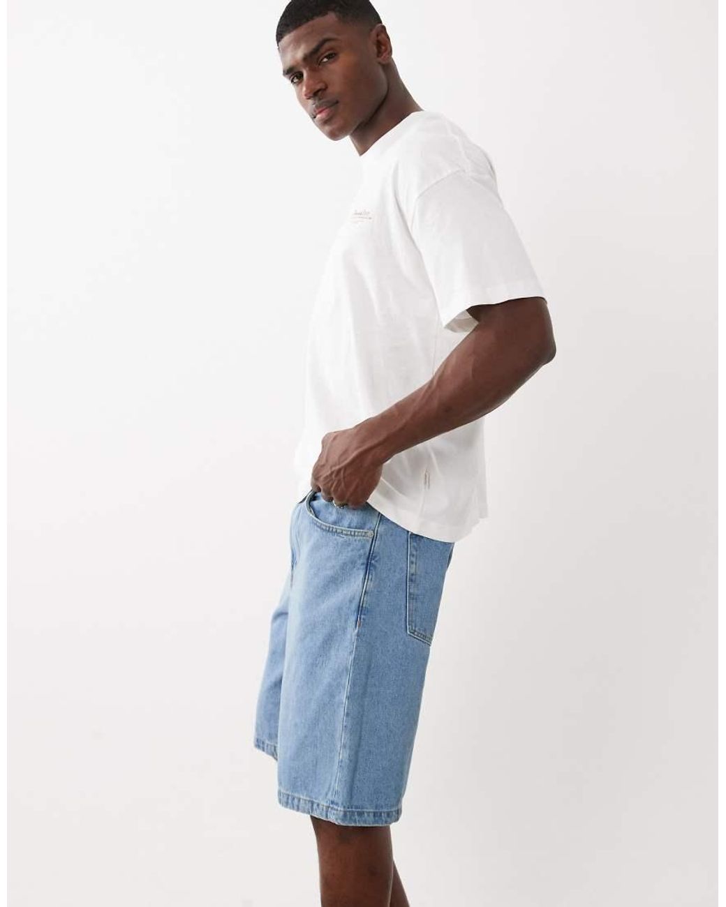Cotton On Blue baggy Denim Short for men